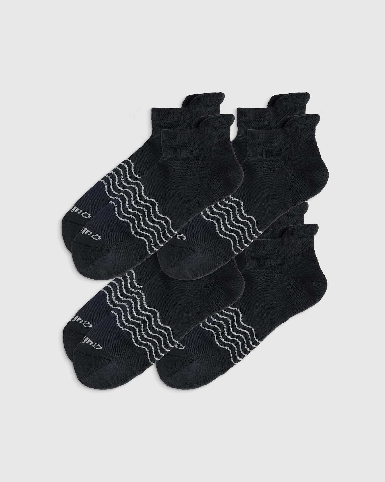 black Everyday Cotton Solid Ankle Socks (4-pack)