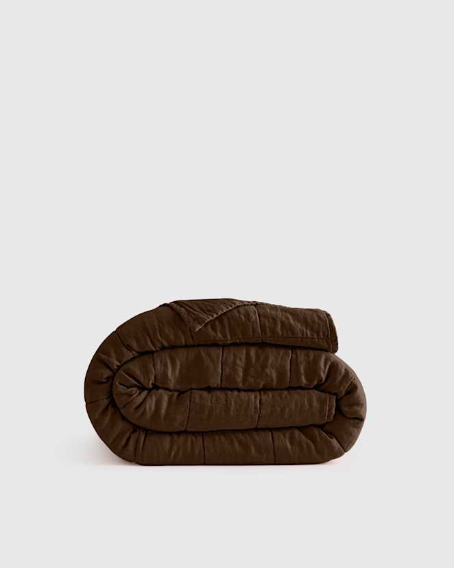 Espresso Lightweight European Linen Box Quilt