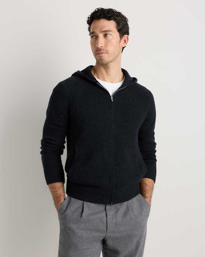 Heather Caviar Luxe Baby Cashmere Bomber Hoodie