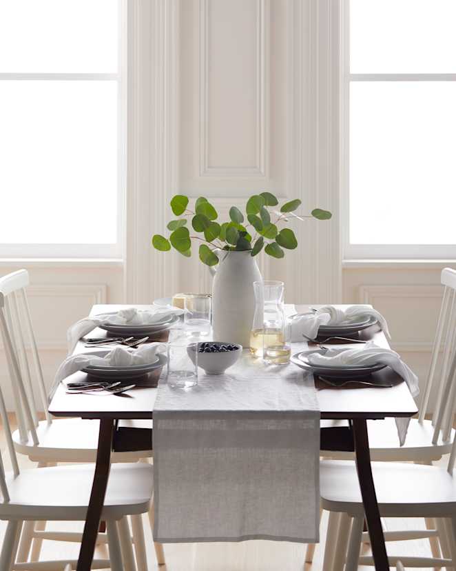White European Linen Table Runner