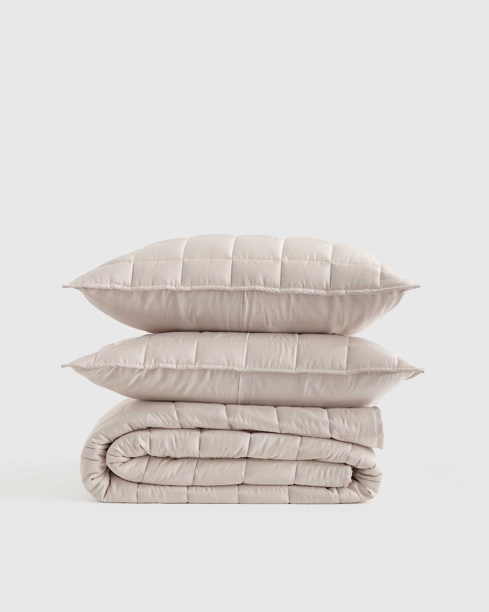 BAMBOO QUILT SET 177476 SAND