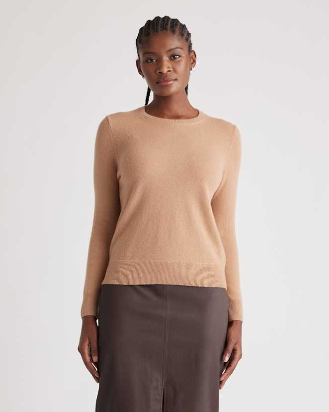 Camel Mongolian Spring Cashmere Crewneck Sweater