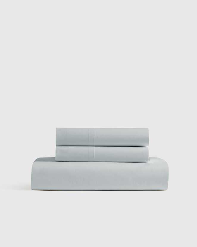 Mist Classic Organic Percale Fitted Sheet Set