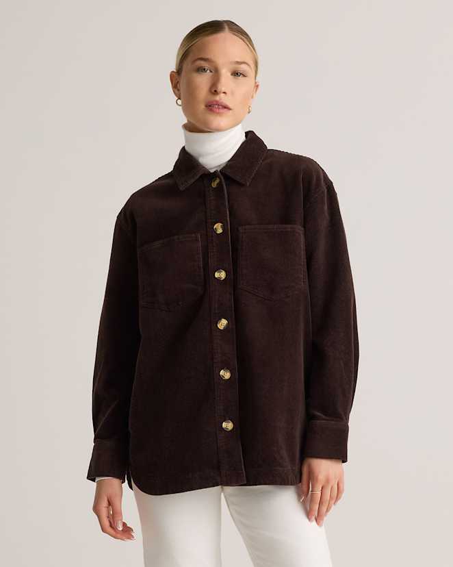 Espresso Organic Stretch Corduroy Shirt Jacket
