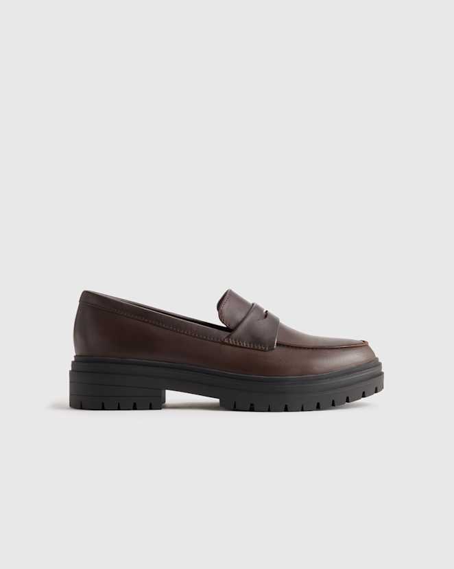 Coffee Bean Italian Leather Lug Sole Loafer