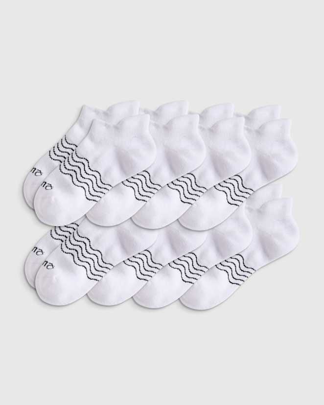 White Kids Organic Cotton Ankle Socks 8-Pack