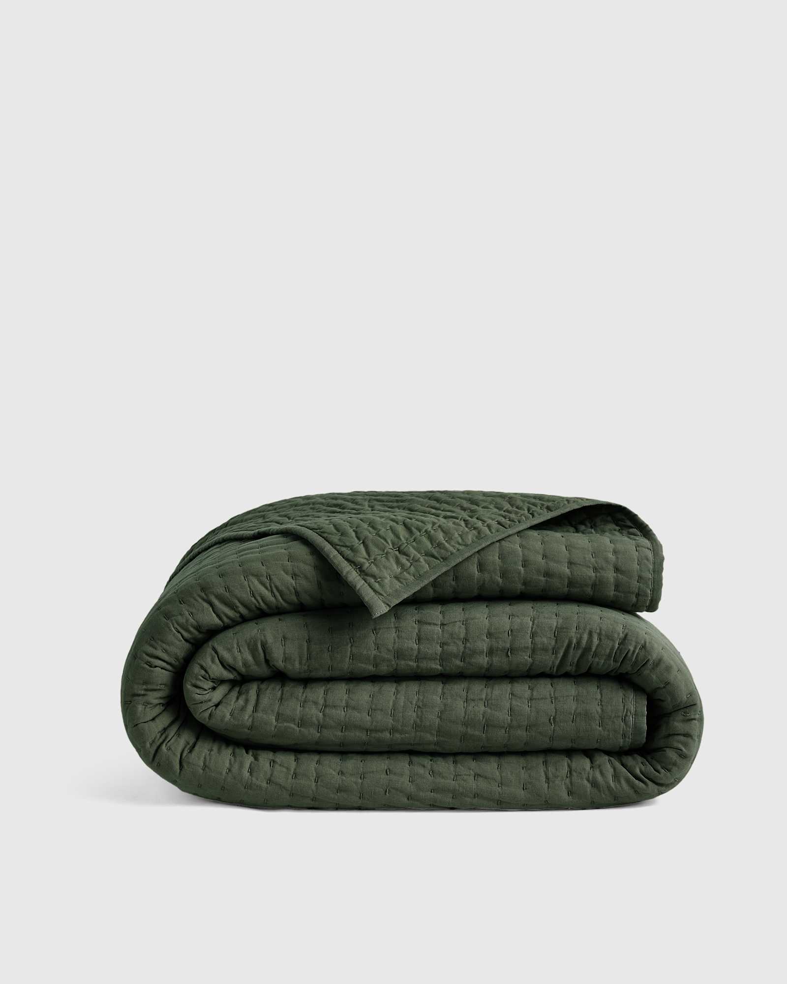 Pine European Linen Cotton Stitch Quilt