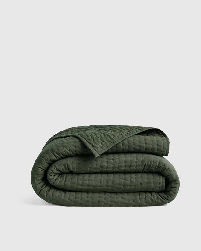 Pine European Linen Cotton Stitch Quilt