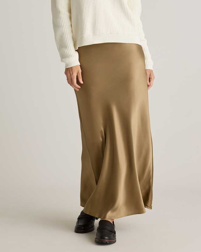 Dogwood 100% Washable Silk Maxi Skirt