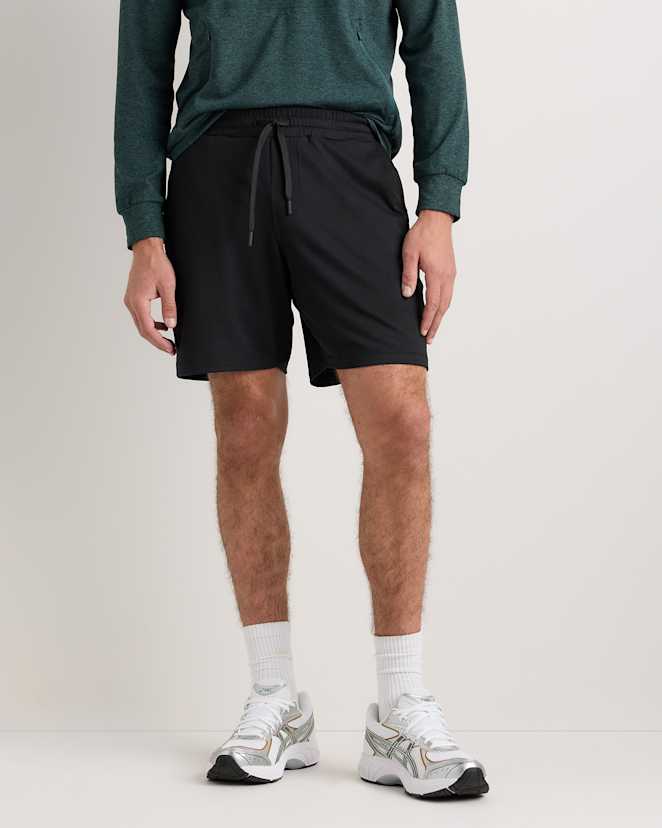 Black Flowknit Performance Shorts - 7.5"