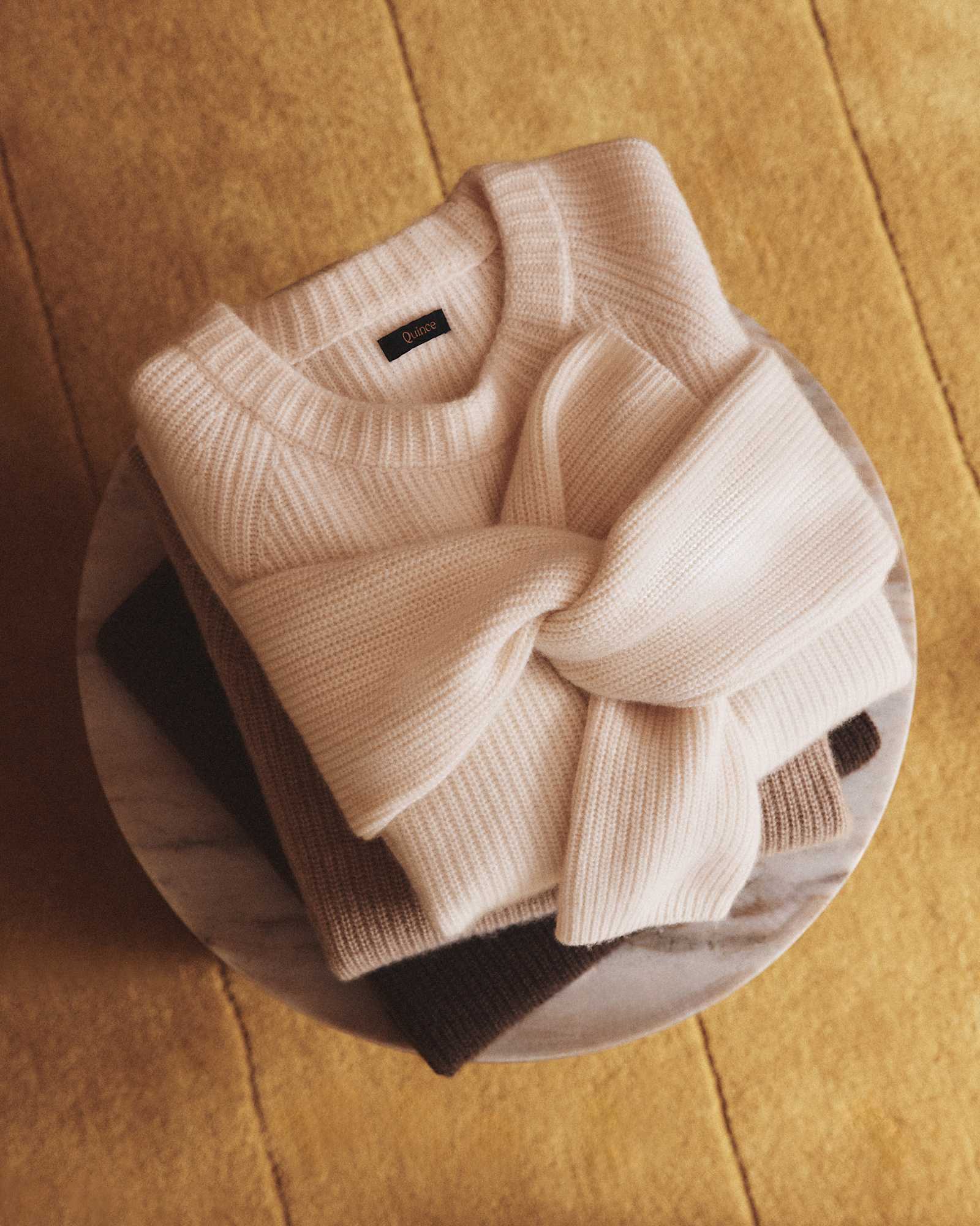 fisherman sweaters Ivory Mongolian Cashmere Fisherman Crewneck Sweater