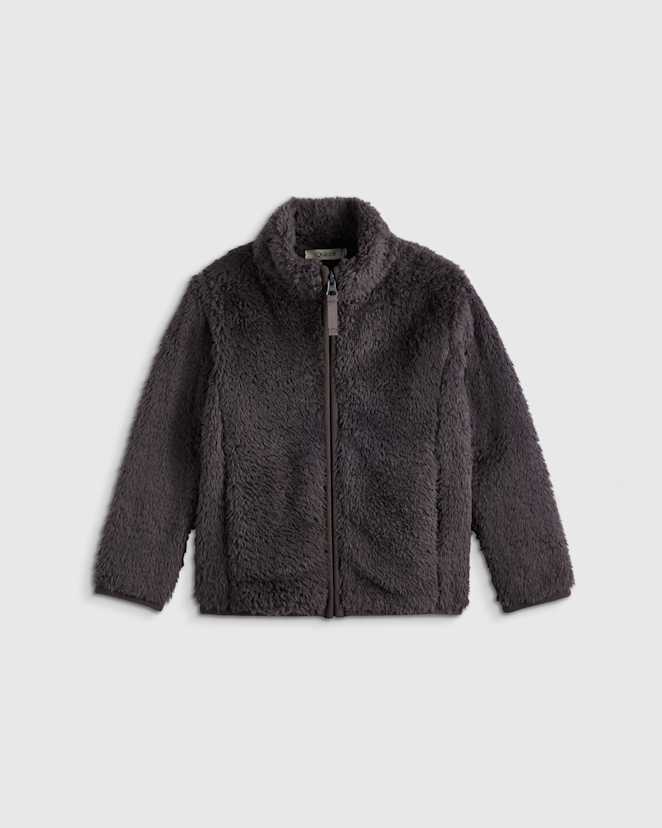 Charcoal Recycled Sherpa Fleece Jacket