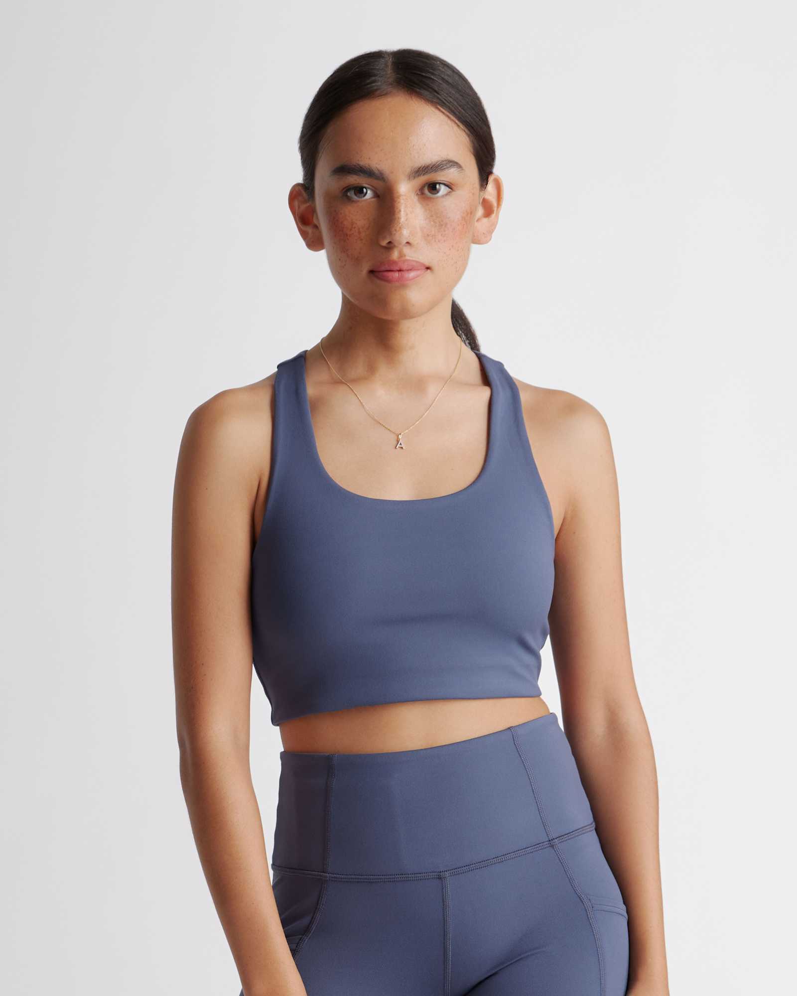 W-LKT-25-BLU 1738 navy Ultra-Soft Scoop-Neck Longline Bra