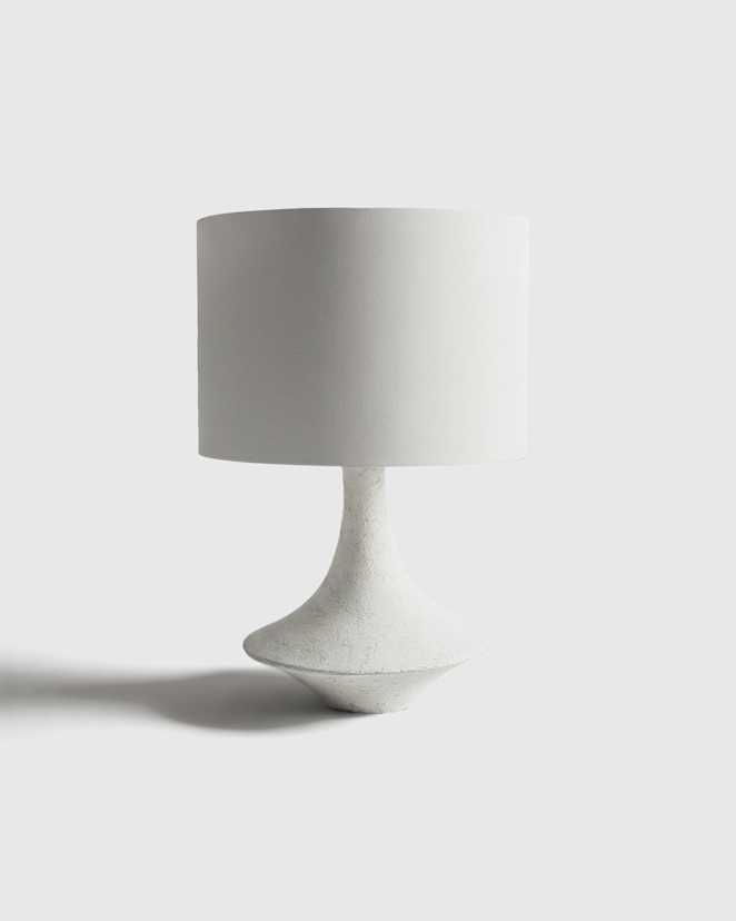Speckled White Sculptural Resin Table Lamp