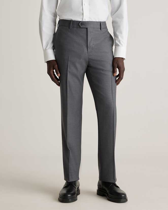 Charcoal Stretch Wool Dress Pants - Slim fit