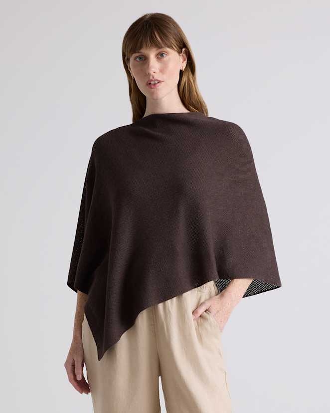 Mocha Heather Lightweight Cotton Cashmere Nursing Shawl