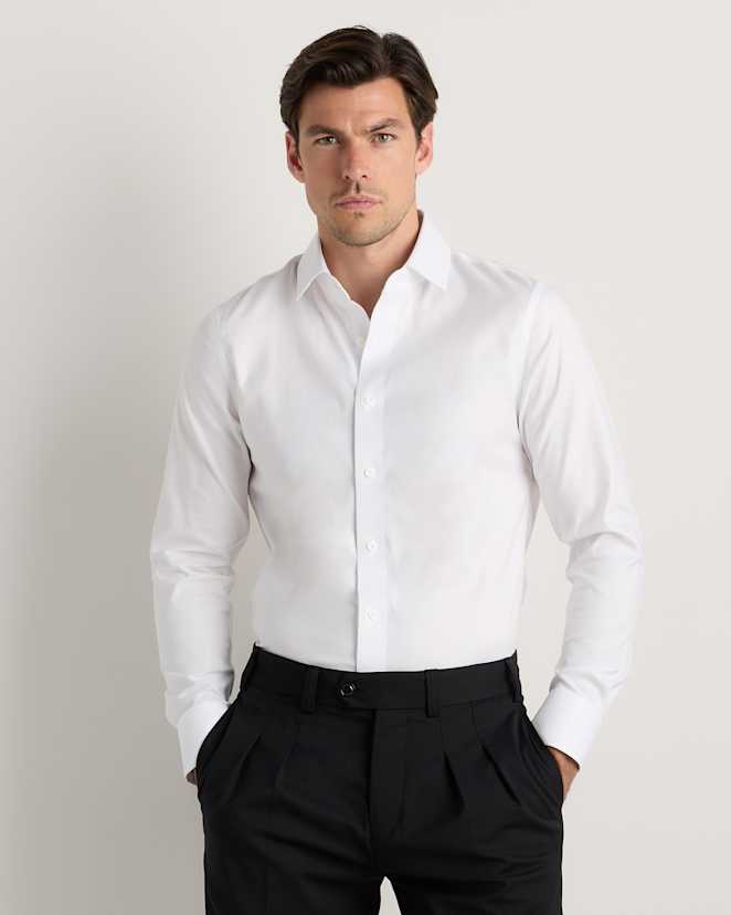 White Organic Cotton Oxford Non-Iron Dress Shirt