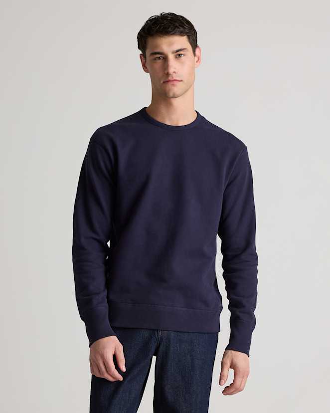 Deep Navy Organic Midweight French Terry Crewneck