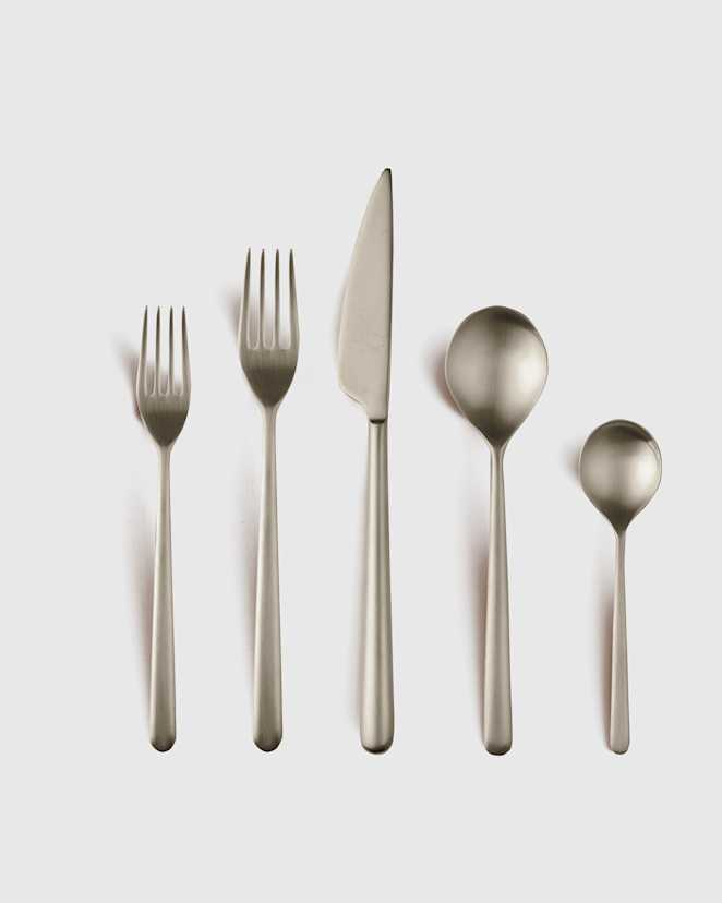 Brushed Champagne Linea Flatware 20-Pc Set by Mepra