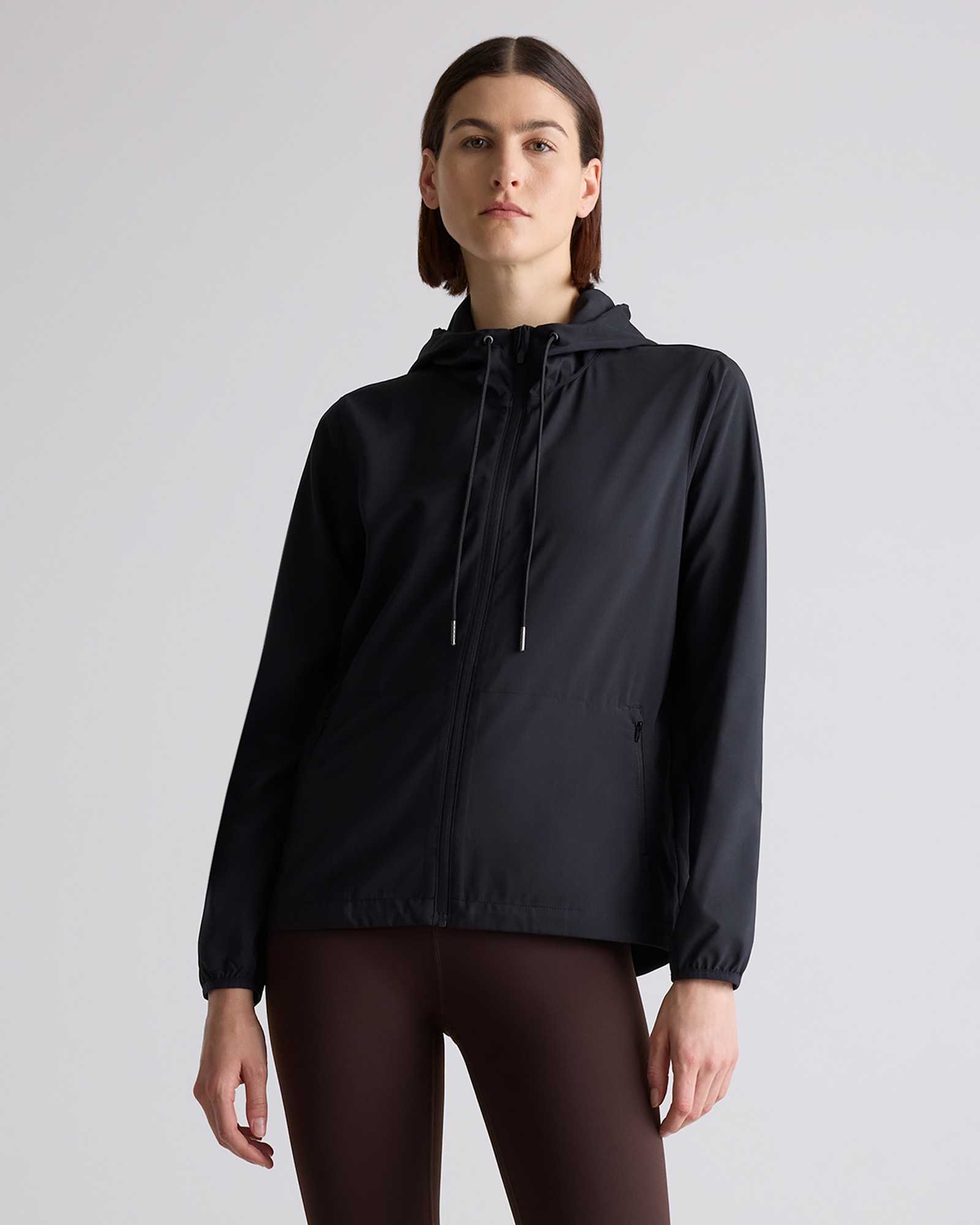 black Micro Ripstop Packable Hike Jacket