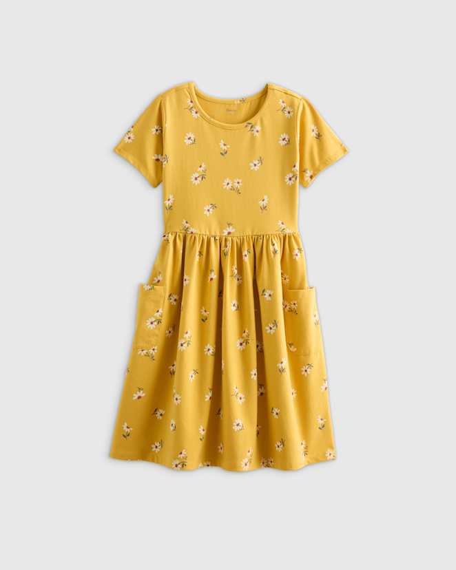Golden Daisy Organic Cotton Fit and Flare Pocket Dress