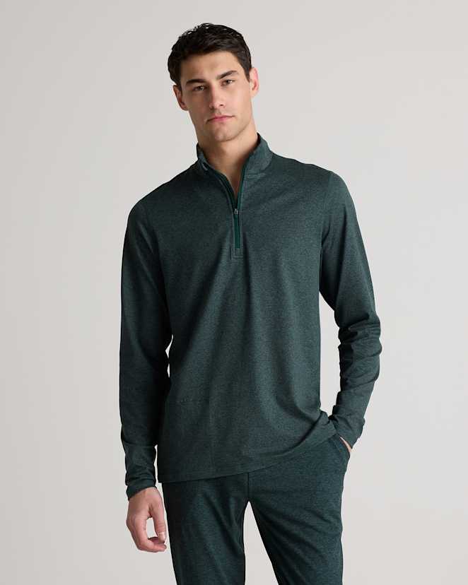 Heather Green Flowknit Performance Half-Zip