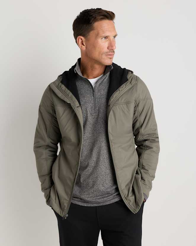 Faded Cargo Green Weather Proof Fleece-Lined Hooded Jacket