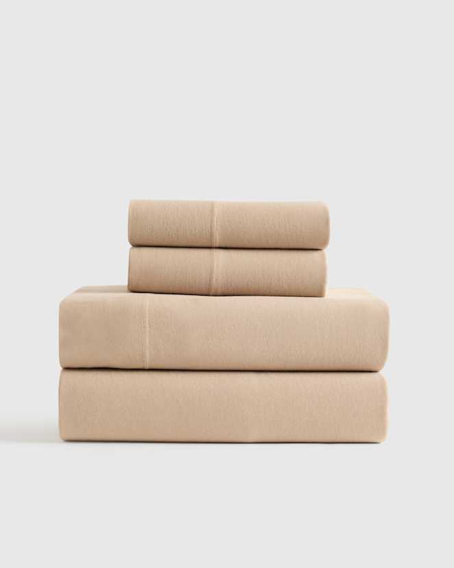 Latte Organic Jersey Sheet Set