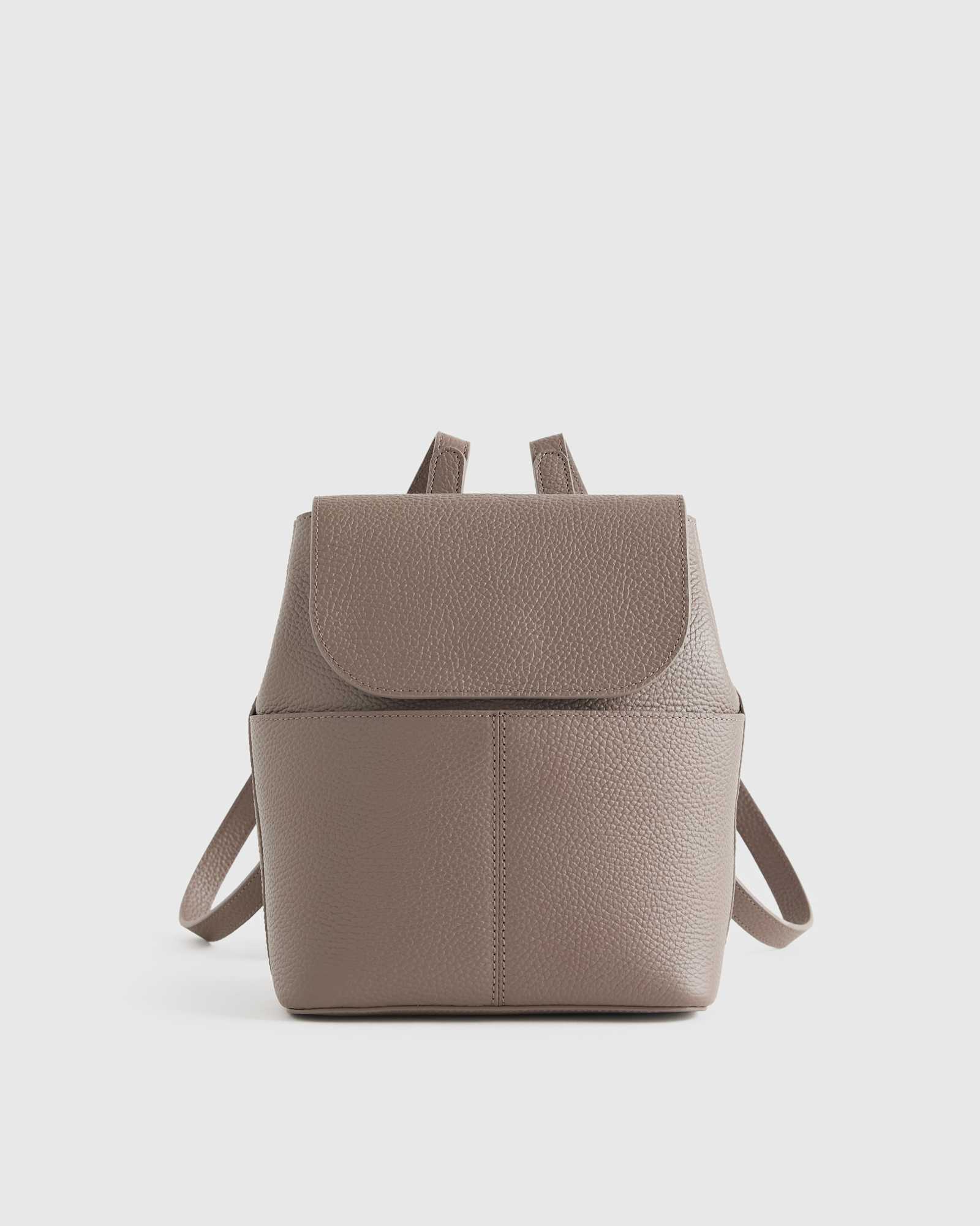 mink Italian Leather Small Backpack