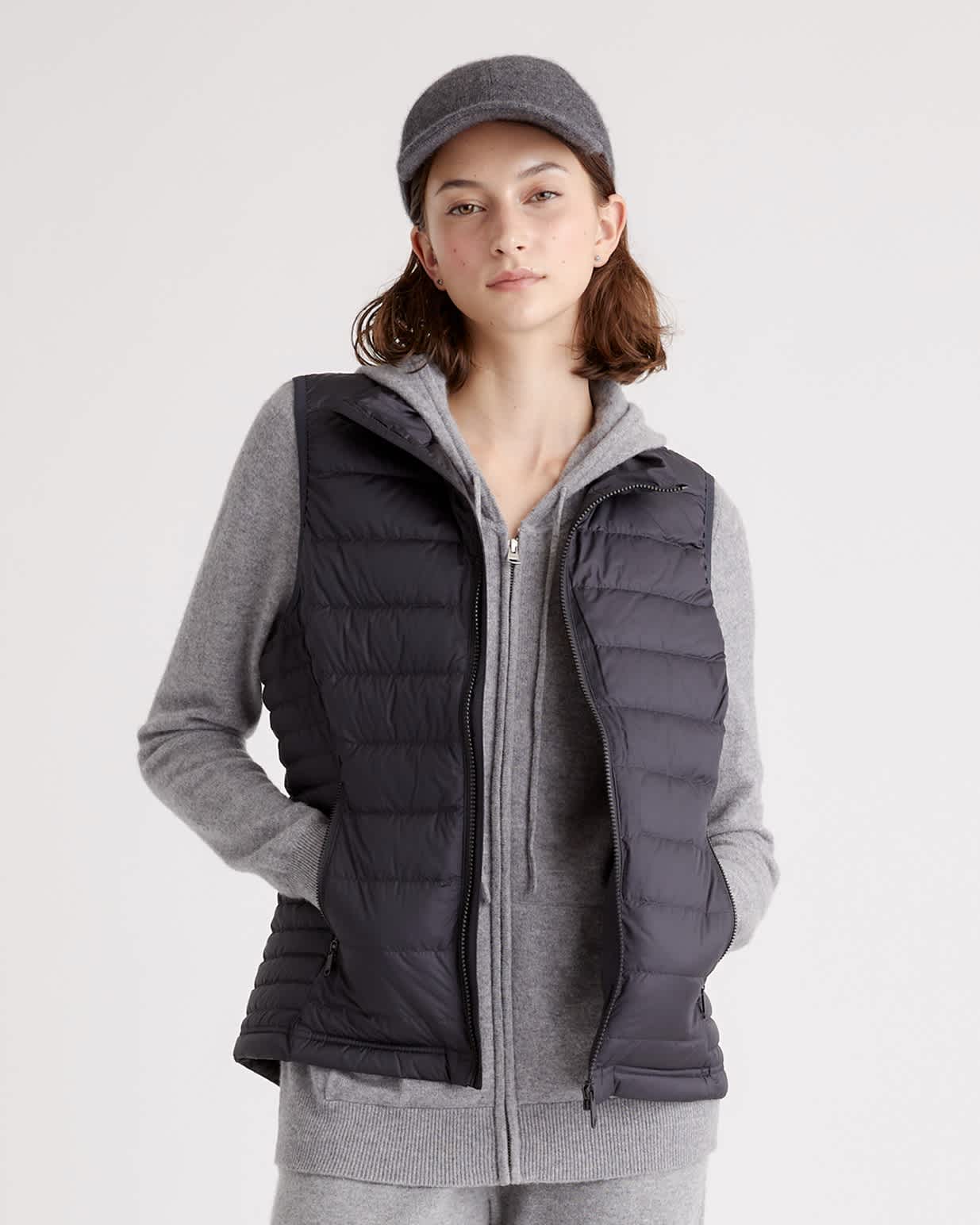Black Lightweight Down Packable Puffer Vest
