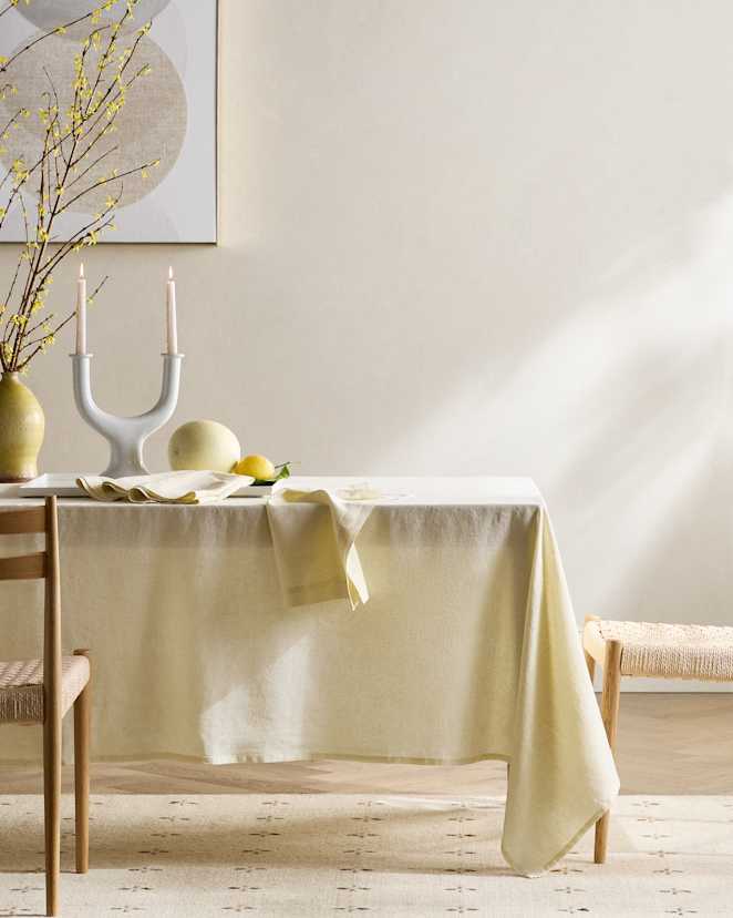 Butter Yellow European Linen Tablecloth