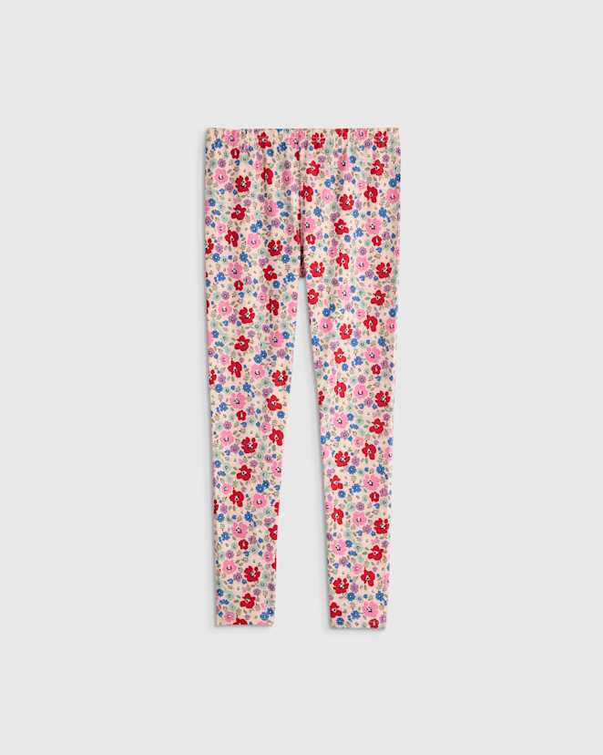 Red Poppy Floral Organic Cotton Leggings