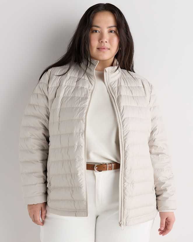 Travertine Beige Lightweight Down Packable Puffer Jacket
