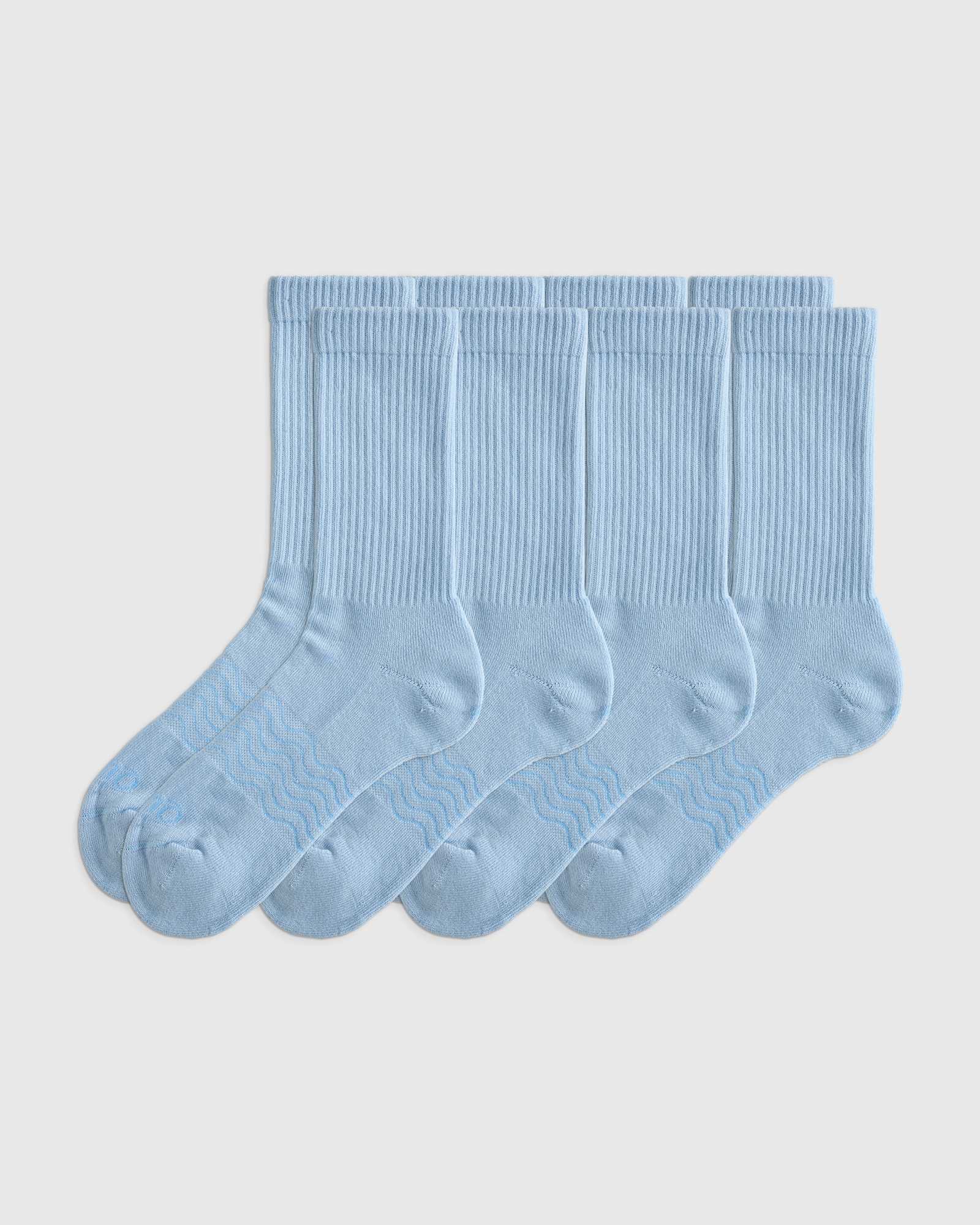 Porcelain Blue Everyday Cotton Solid Crew Socks (4-pack)