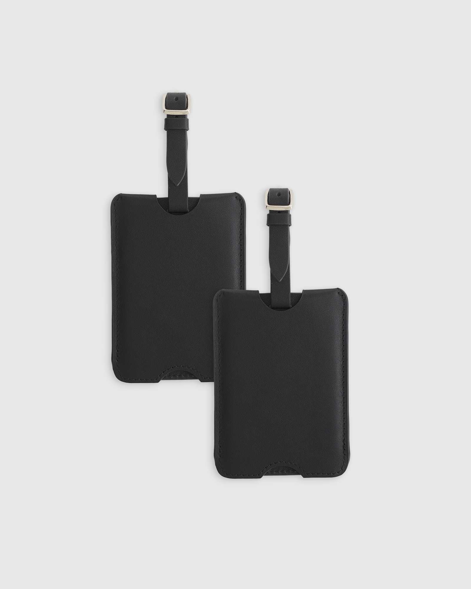 black Nappa Leather Luggage Tag (2-Pack)