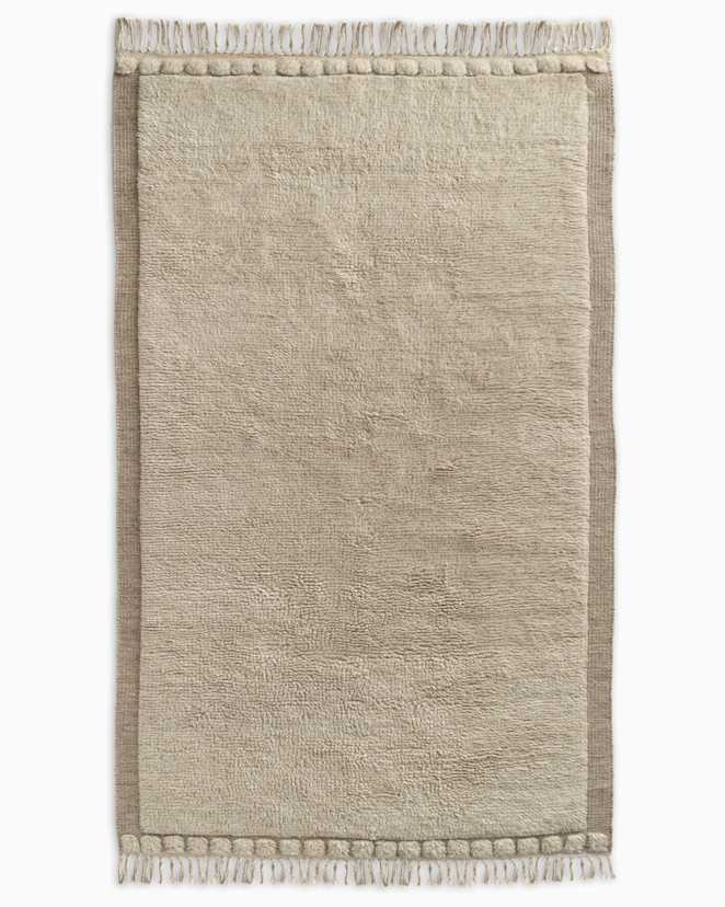 Neutral Saje Wool Shag Rug