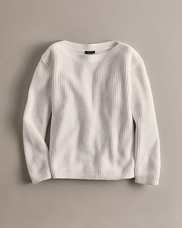 Ivory 100% Organic Cotton Fisherman Boatneck Sweater