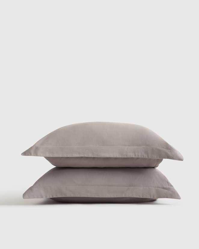 Grey Luxury Organic Flannel Sham Set