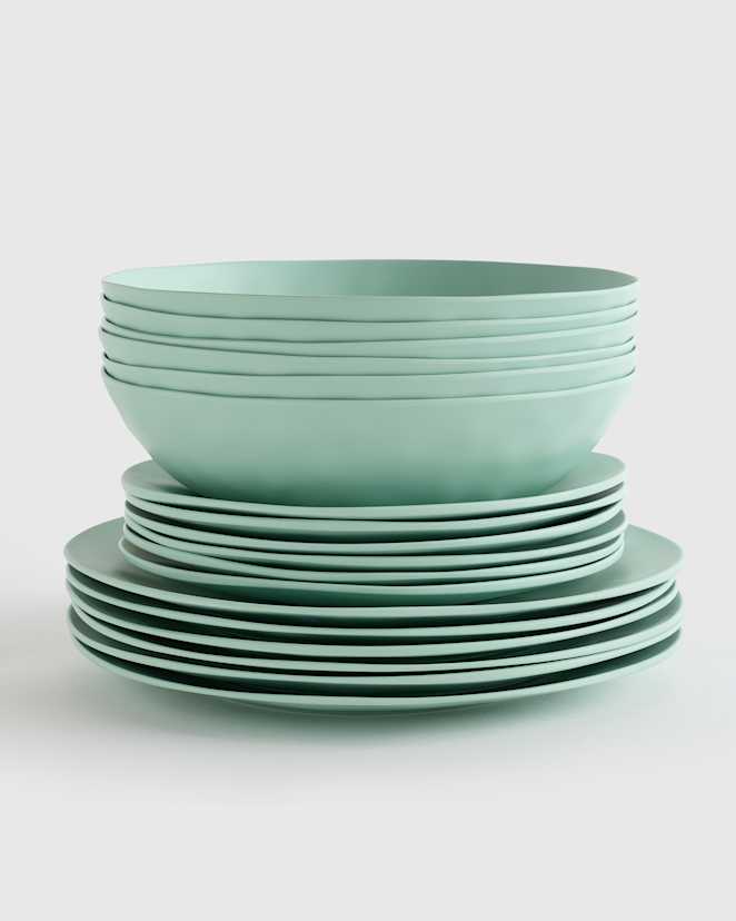 Mint Green Outdoor Melamine 18pc Dinnerware Set