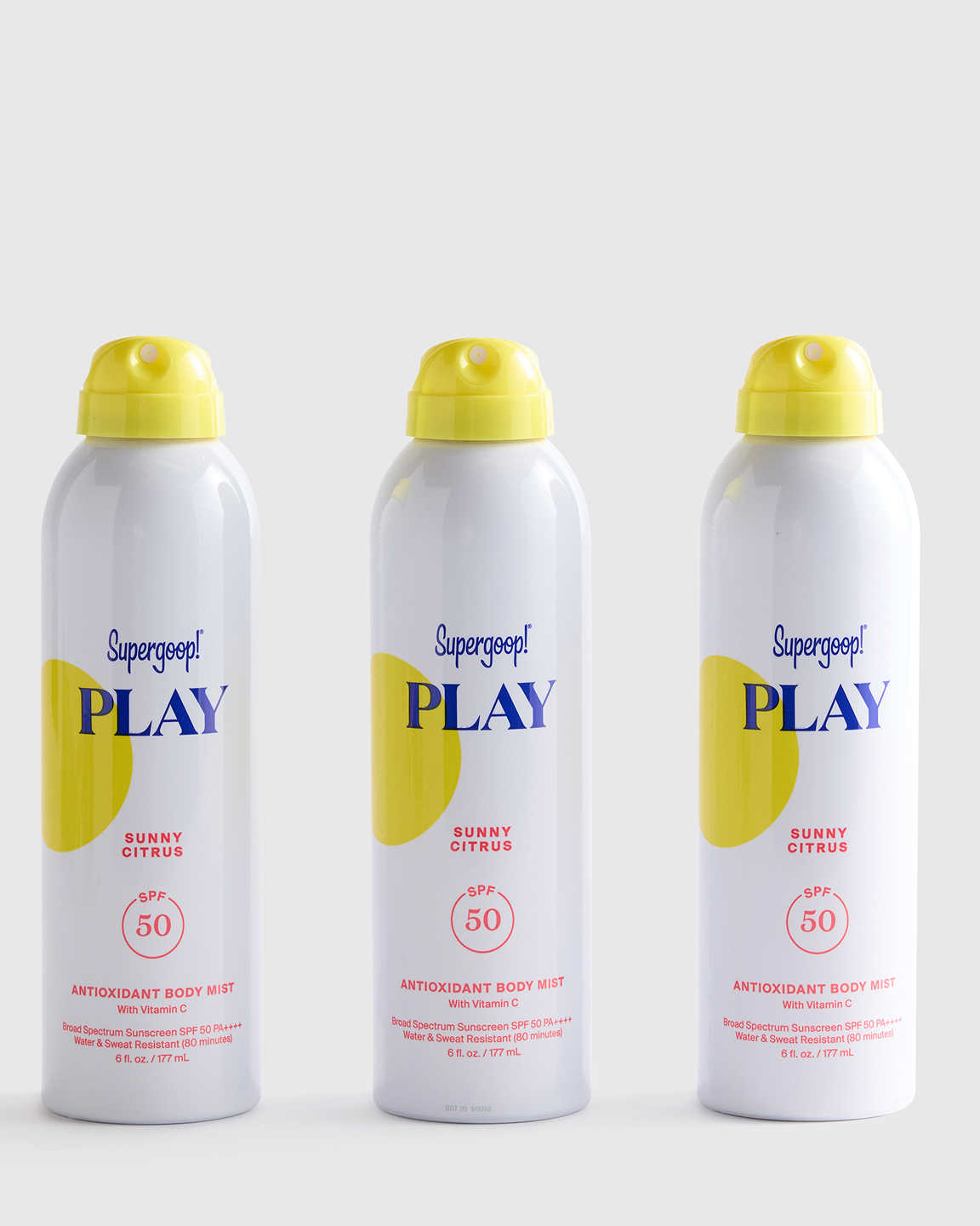 No Color PLAY Antioxidant Body Mist SPF 50 with Vitamin C (3-Pack) by Supergoop!