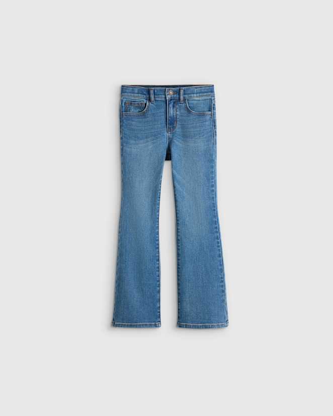 Medium Wash Girls Stretch Flare Jeans