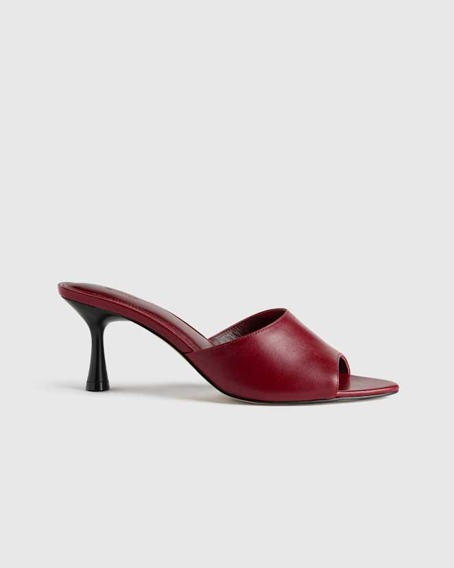 Oxblood Italian Leather 65mm Stiletto Mule