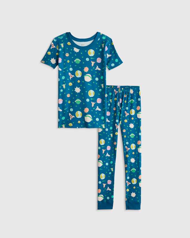 Planets 100% Organic Cotton Short Sleeve and Pant Pajama Set