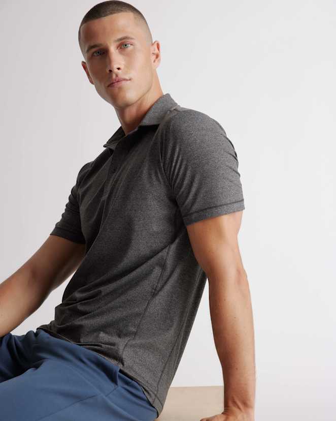 Charcoal Flowknit Breeze Performance Polo