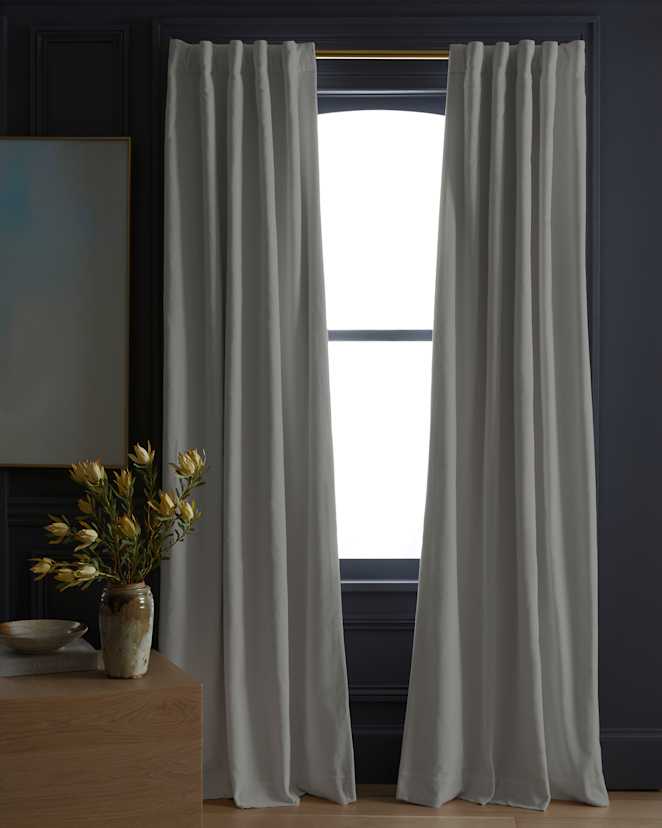 Ivory Cotton Velvet True Blackout Curtain