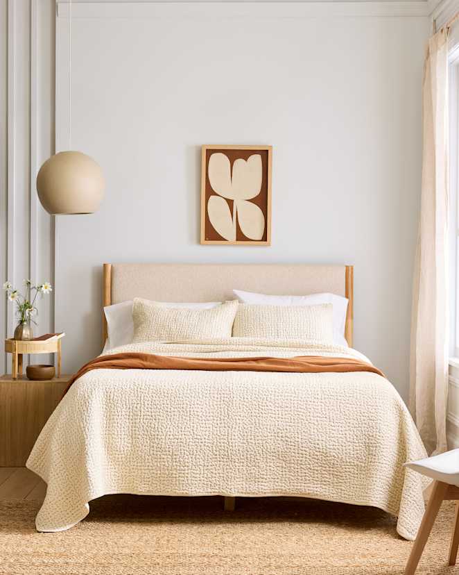 Undyed Organic Cotton Hand Stitched Quilt Set