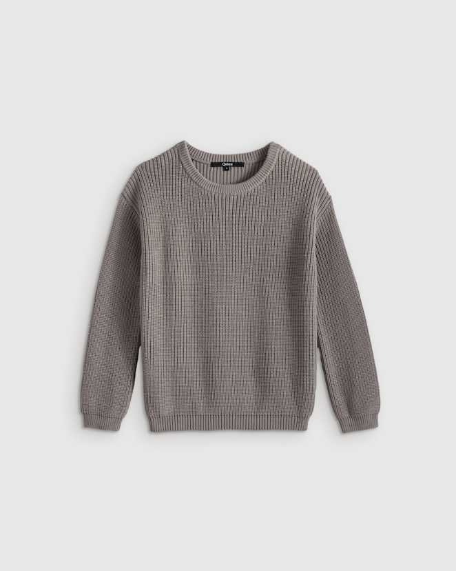 Grey 100% Organic Cotton Fisherman Tunic Sweater