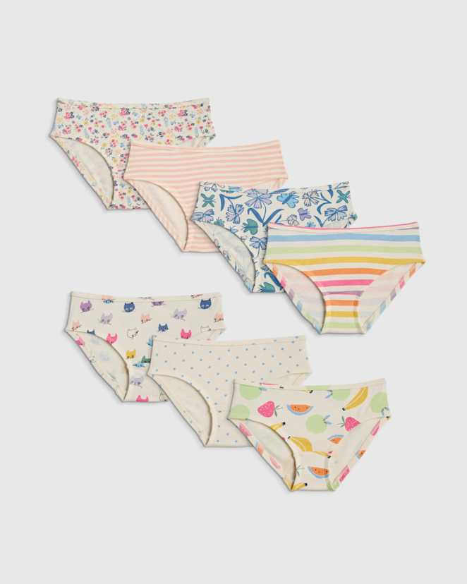 Girl Mix Prints Girls 100% Organic Cotton Hipster 7-pack