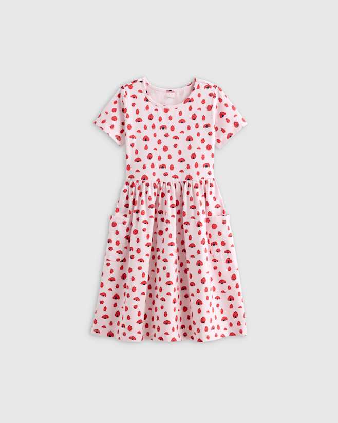 Ladybug Organic Cotton Fit and Flare Pocket Dress