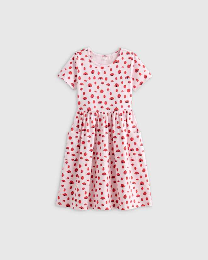 Ladybug Organic Cotton Fit and Flare Pocket Dress